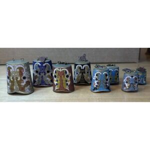 VINTAGE Chinese Brass CLOISONNÉ Enamel Chime Music Meditation Bells Replacements